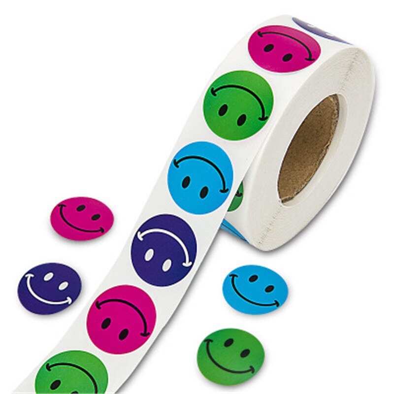 500 Pcs/Roll Sticker 1 Inch Voor Kinderen Beloning Sticker Labels Gelukkige Glimlach Gezicht Sticker Voor Kinderen Speelgoed