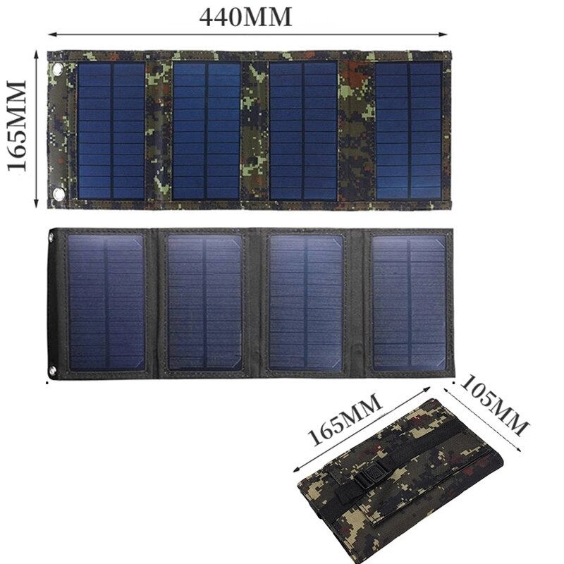Cargador de Panel Solar plegable, mochila impermeable de 30W, células solares de energía Solar plegables para teléfono móvil, coche, RV, barco, Camping, al aire libre