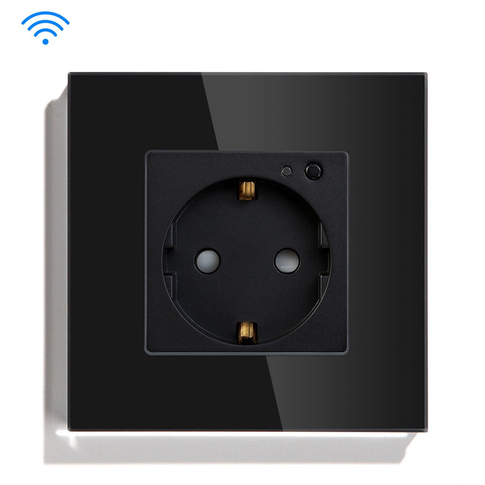 Smart Wall Socket EU Wifi Plug Power Socket Wireless Remote Control Electrical Plug Outlet Timing Function Work With Tuya Alexa: Black / 2