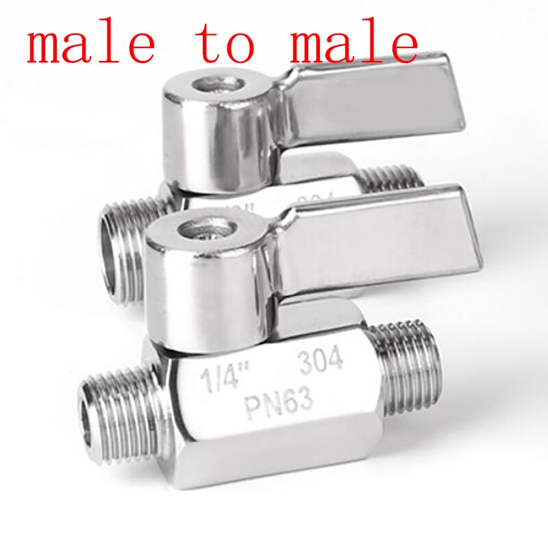 304 Stainless steel Mini Ball valve 1/8 1/4 3/8 1/2 3/4 / 1 NPT BSP Female male thread for water oil acid 2 way ball valve