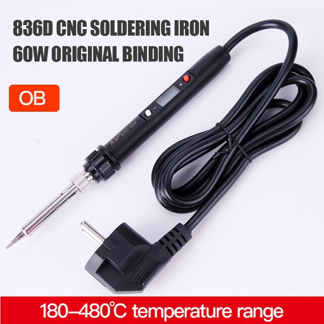 A-BF 836D LCD Display Soldering Iron Digital Solder Iron Set Temperature Adjustable Kit Welding Tools Rework Station 60W: A-BF 836D / US