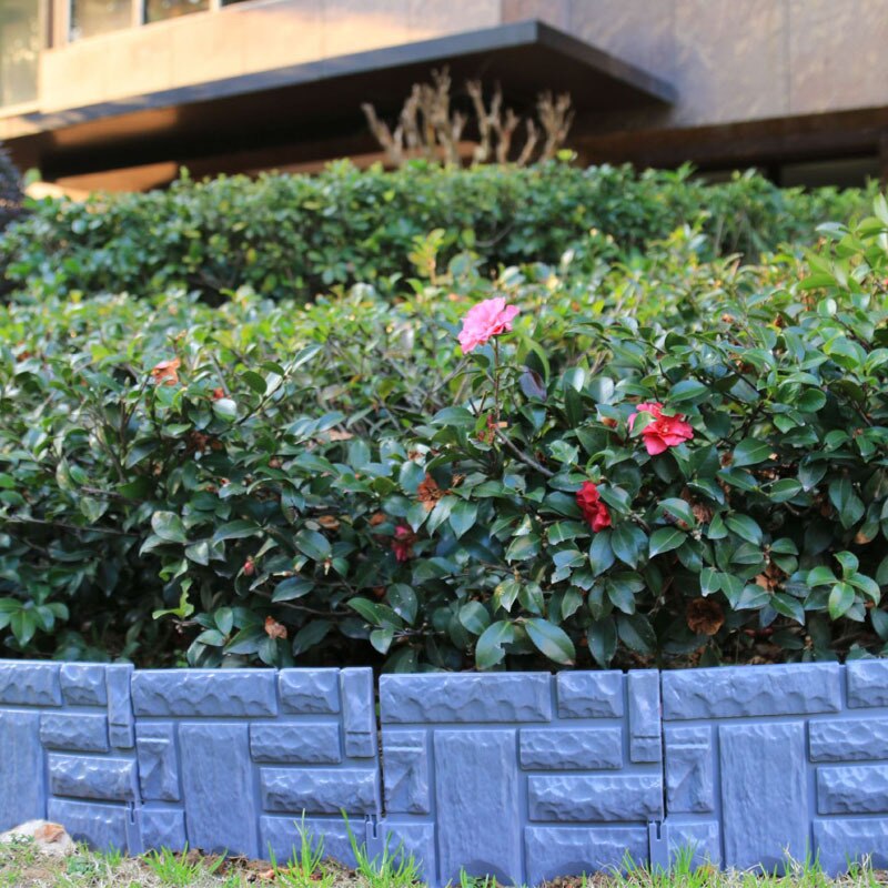 6pcs plastic garden fence simulation plastic garden small fence stitching imitation stone garden fence