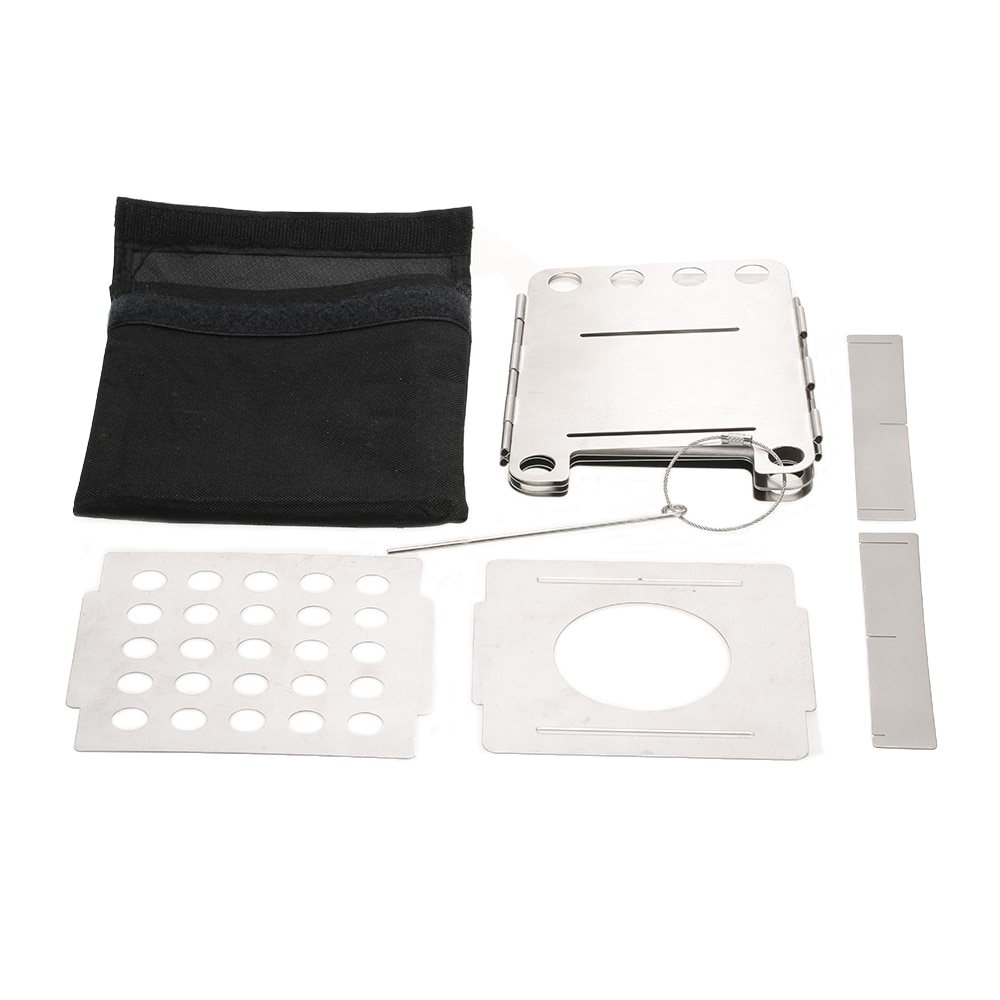 Lixada Outdoor Camping Wood Stoves Folding Pocket Stove Lightweight Portable Stainless Steel Stove Backpacking Cooking Picnic