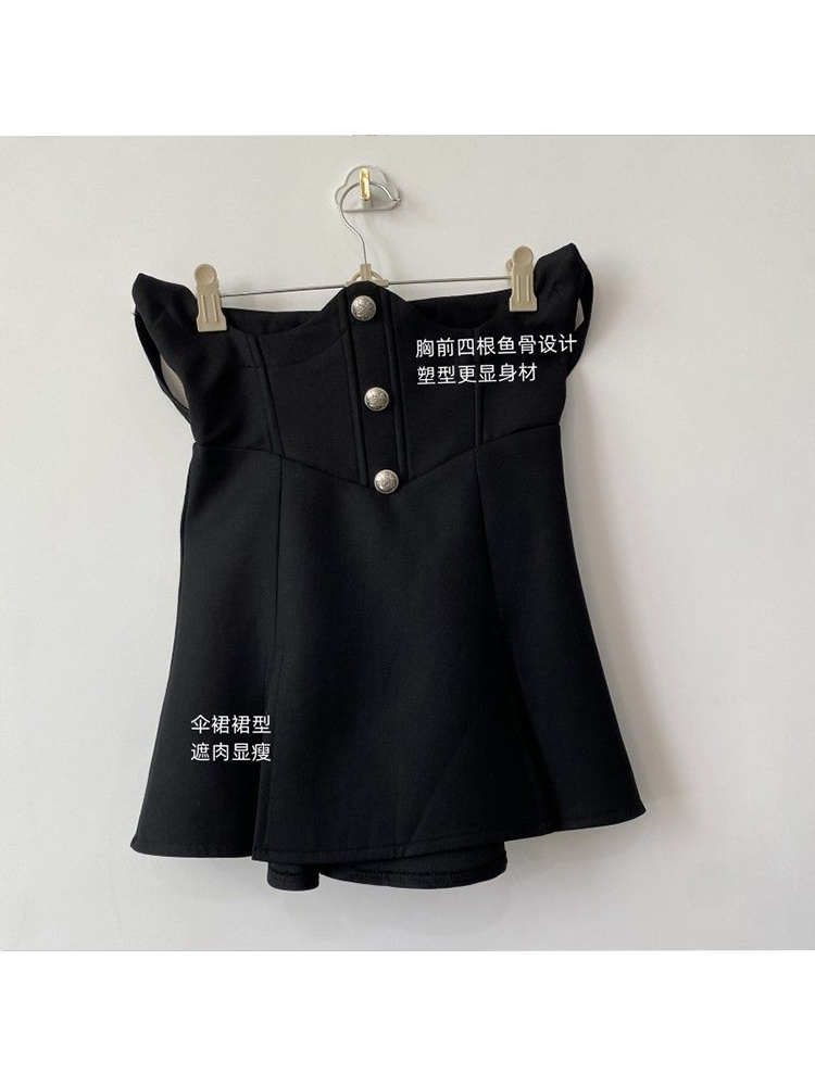 Japanske sexy søte skjørtsett svart kjole dame hul topp klubb fest minikjoler kvinnelig koreansk kjole sommer: Xl / Svart