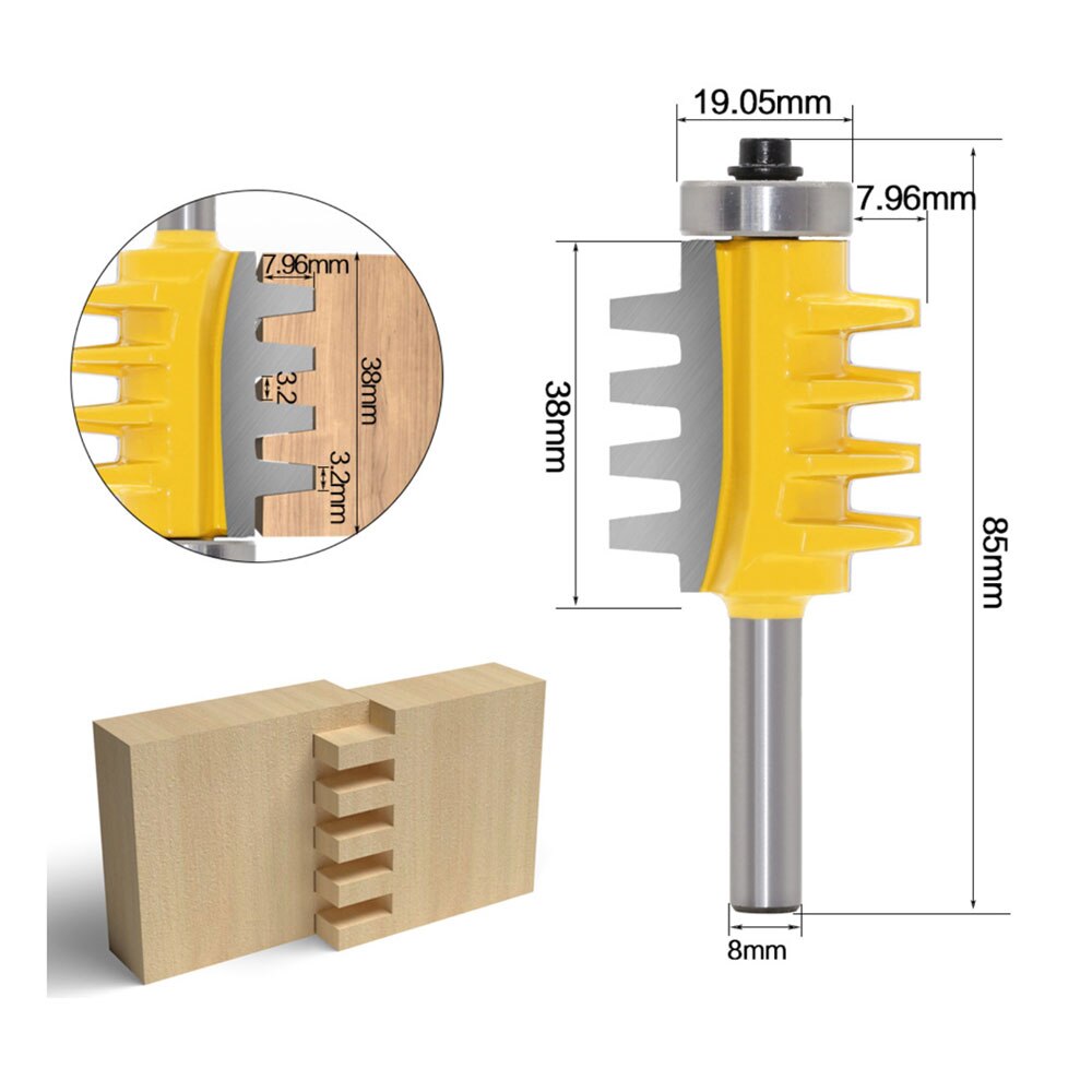 Rail omkeerbare vingerlasfrees: 8mm