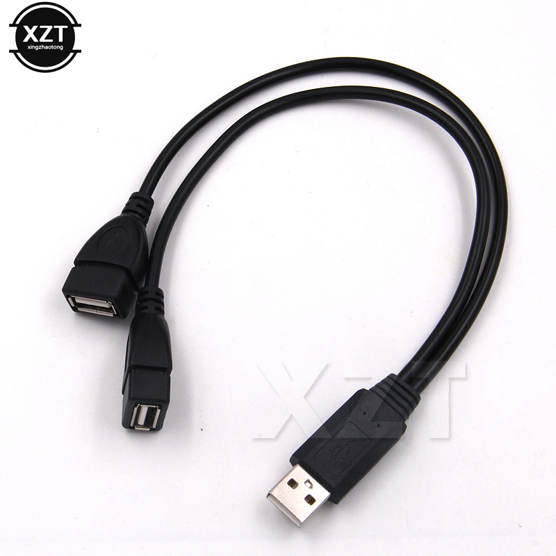 Cable de extensión USB doble USB 2,0 A macho a 2 doble hembra Y divisor transferencia de datos Hub adaptador de cable de alimentación de carga