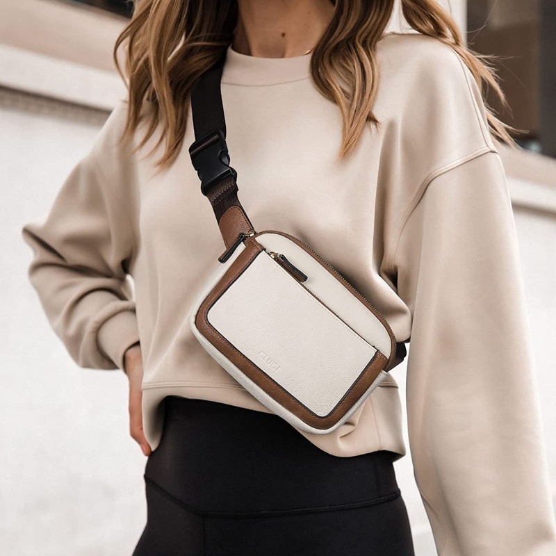 Bolsos con cinturón para mujer, bolso cruzado con correa ajustable, bolso de mensajero de cuero PU vegano para mujer