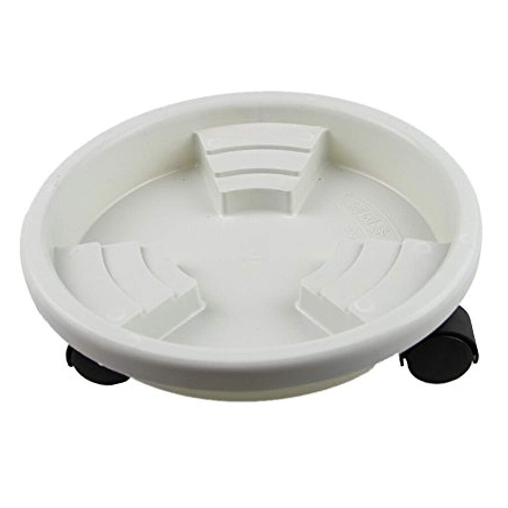 1Pcs Portable Removable Flower Pot Stands Plant Pallet Multi-Purpos non-slip Flower Pots Base Moving Tray For Plant: White 35cm