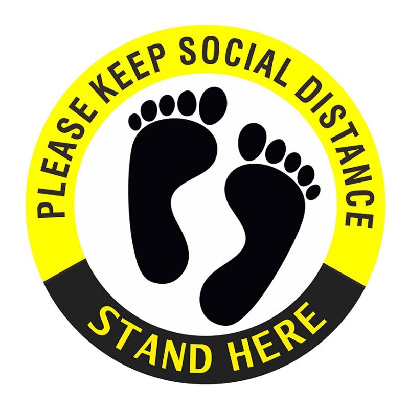 20PCS Social Distancing Floor Decals Stickers Waterproof Anti-Slip Stickers Stand Here Safety Floor Sign Marker