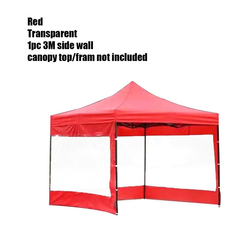 Lado Glorieta, marquesina tienda de la tela de Oxford de jardín impermeable Canopy refugio Windbar translúcido/Normal mirador Pared 3x 3m/6m: 3M red Translucent