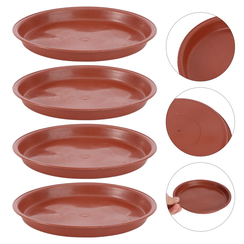 10 Stuks Plastic Bloempot Lekbak Plant Pot Schotel Voor Vleezigheid Planter Tuin Balkon-Type 160 (Rood)