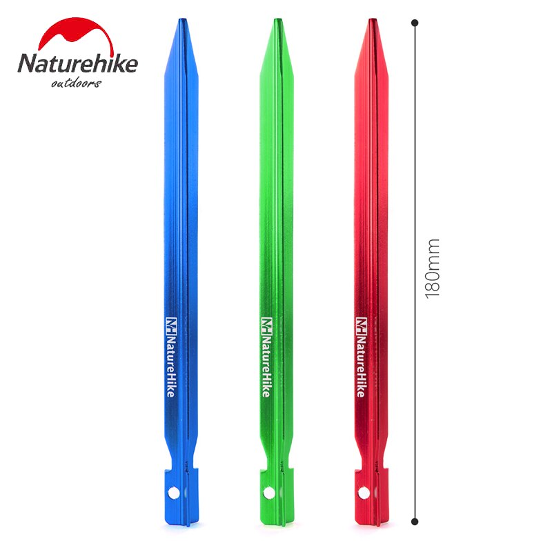 Naturehike 8pcs/set Aluminum Tent Pegs Stake With Holes Outdoor Camping Sand Beach Tent Accessories Nail Peg 18cm