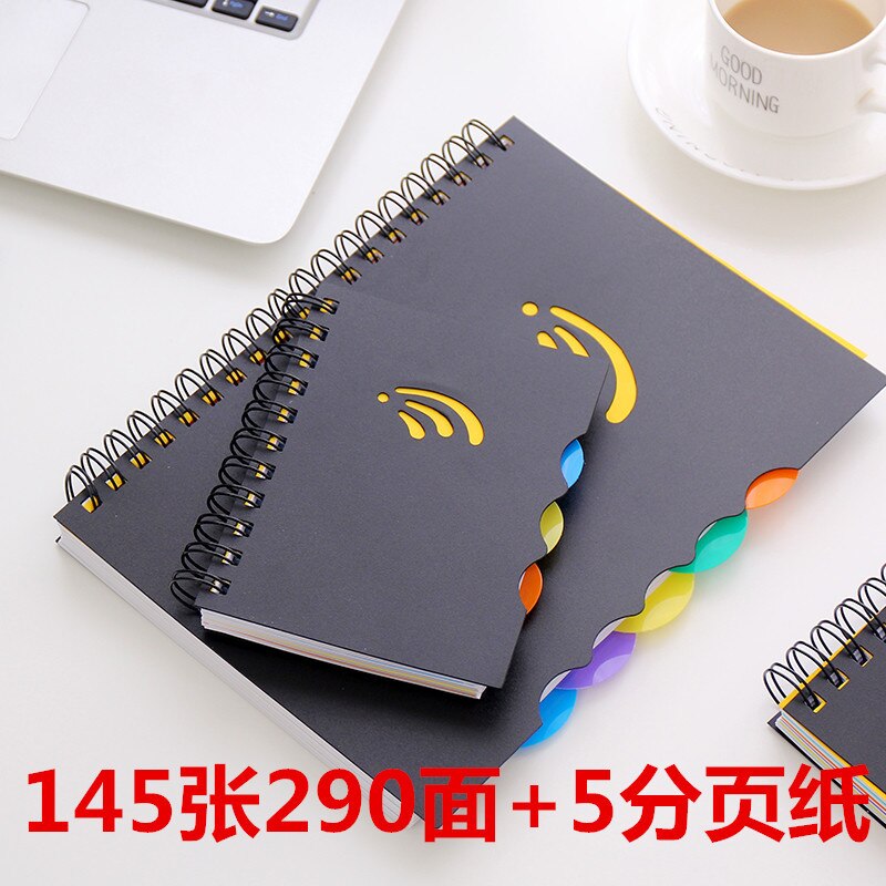 Cuaderno en espiral para oficina y escuela, libreta gruesa y aumentada, con divisor de índice de papel A6, A5, B5, A4, Bloc de notas para bocetos