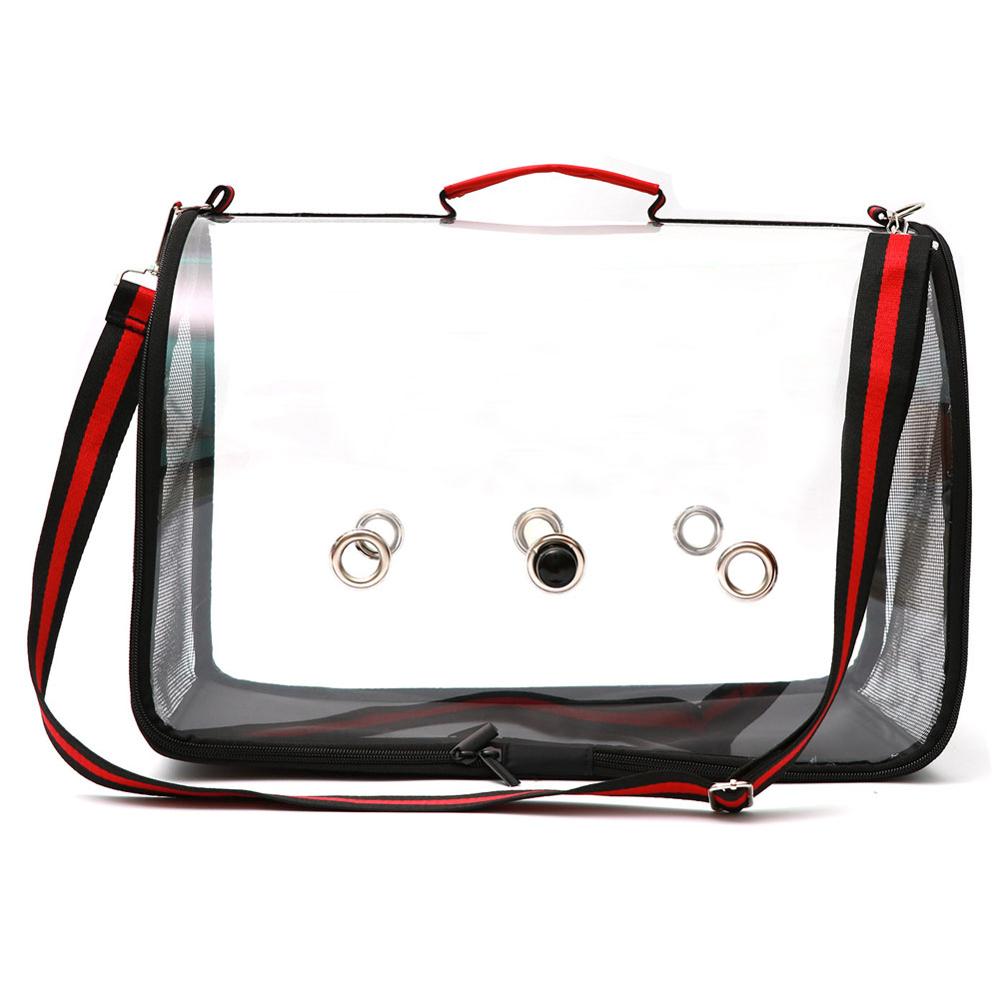 Jaula de transporte para pájaros y loros, accesorios de PVC, transparente, transpirable, para aves P7Ding