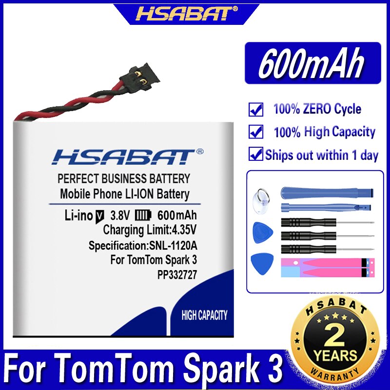 HSABAT 600mAh WT-TTS3 Battery For TomTom Spark 3 Smart Watch Smartwatch PP332727 Batteries