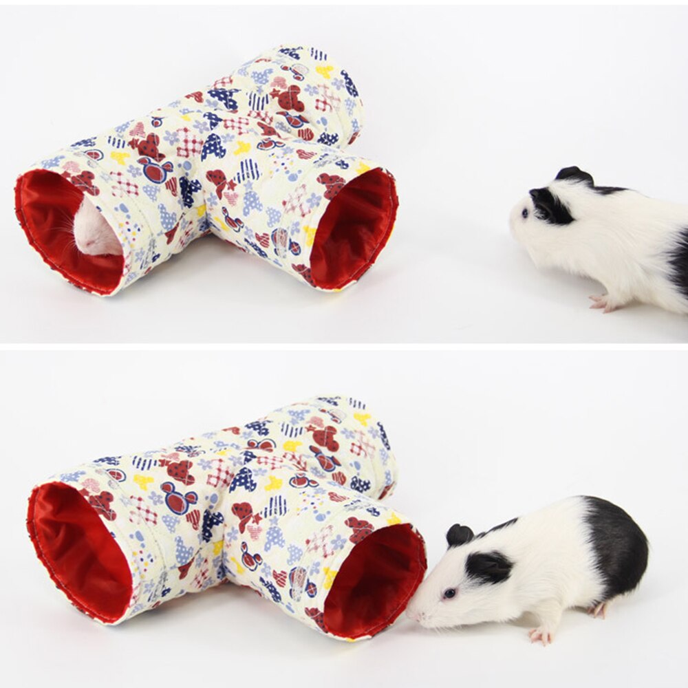 Kleine Dieren Cavia Buizen Speelgoed T-Vormige Huisdier Hamster Tunnels Speelgoed Huis Spelen Hut Huisdier Buizen Bed Nest voor Konijnen Fretten