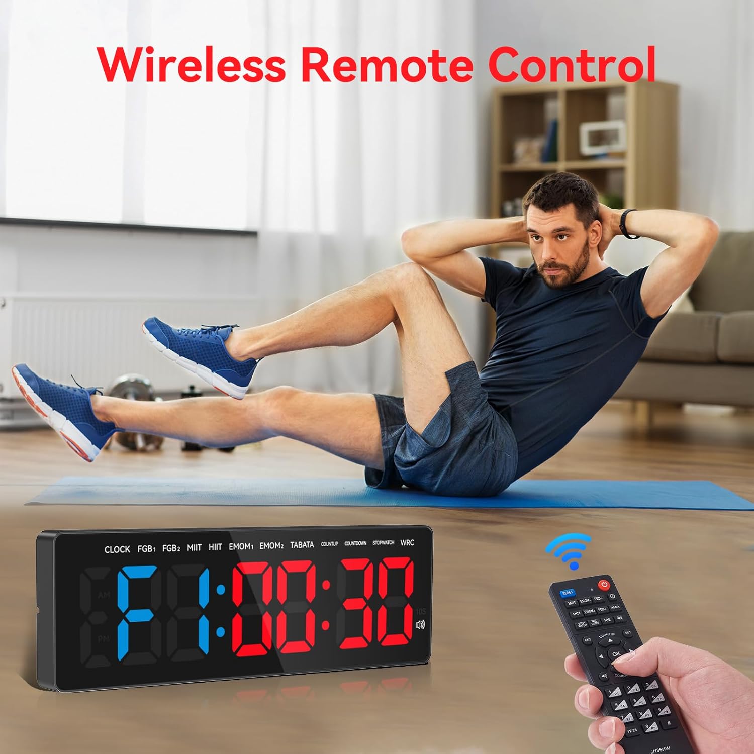 3.5" Digital Gym Timer Workout Count Down/Up Clock Ultra-Clear LED Display Power Bank Compatible Workout Metal Stopwatch Timers