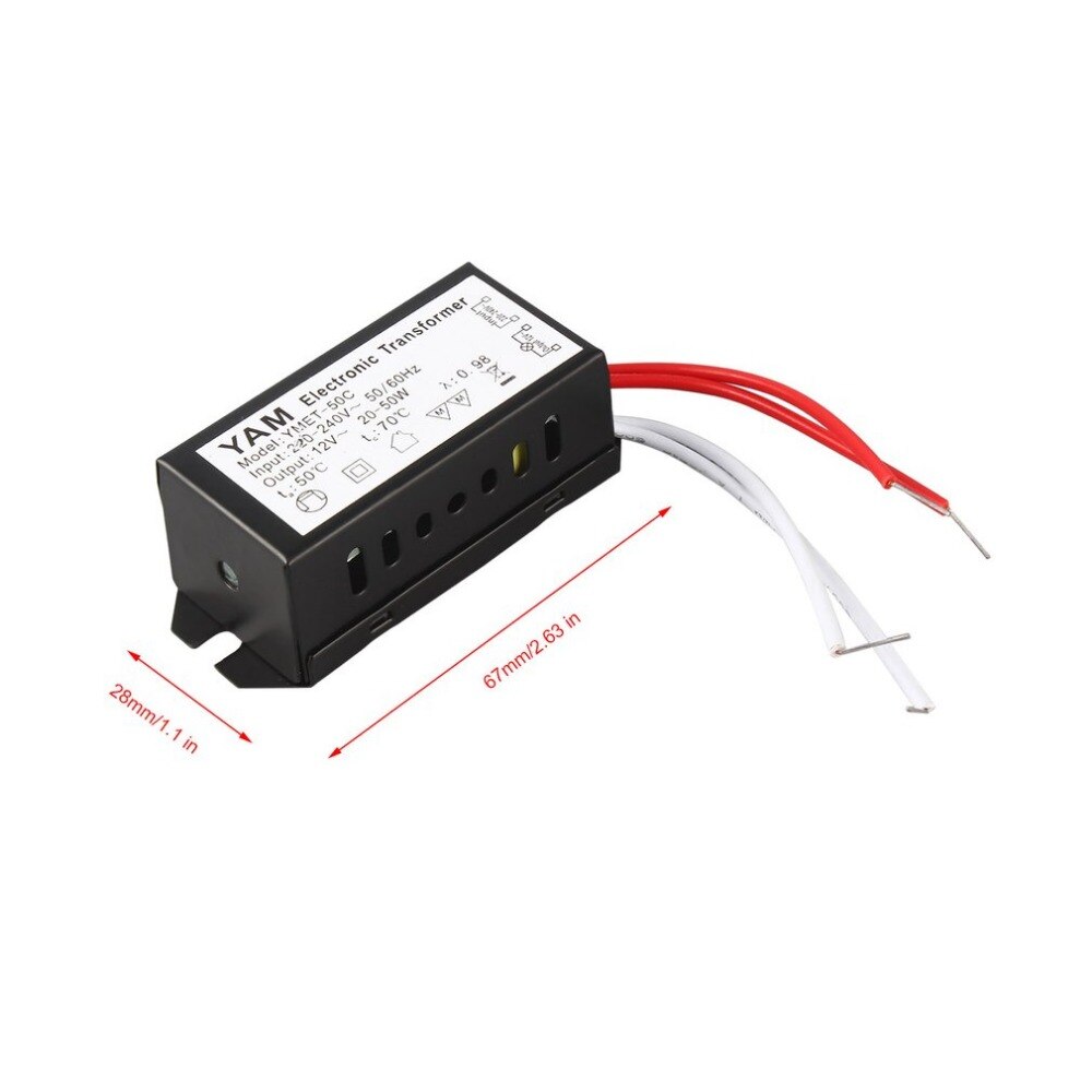 Ac 220v to 12v 20-50w led belysning elektronisk transformator halogenlampe elektronisk transformator led driver strømforsyning