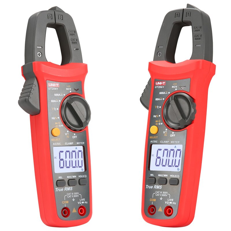 UNI-T UT201 +/UT202 +/UT203 +/UT204 +/UT202 + 400-600A digital clamp meter; gama automático multímetro true RMS de alta precisão