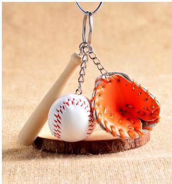 Baseball Mini Handgemachte Souvenir Nette Basis Ball Key-kette Schlüssel Sport Kette Auto Bike Schlüsselring Neuheit L754OLE: orange