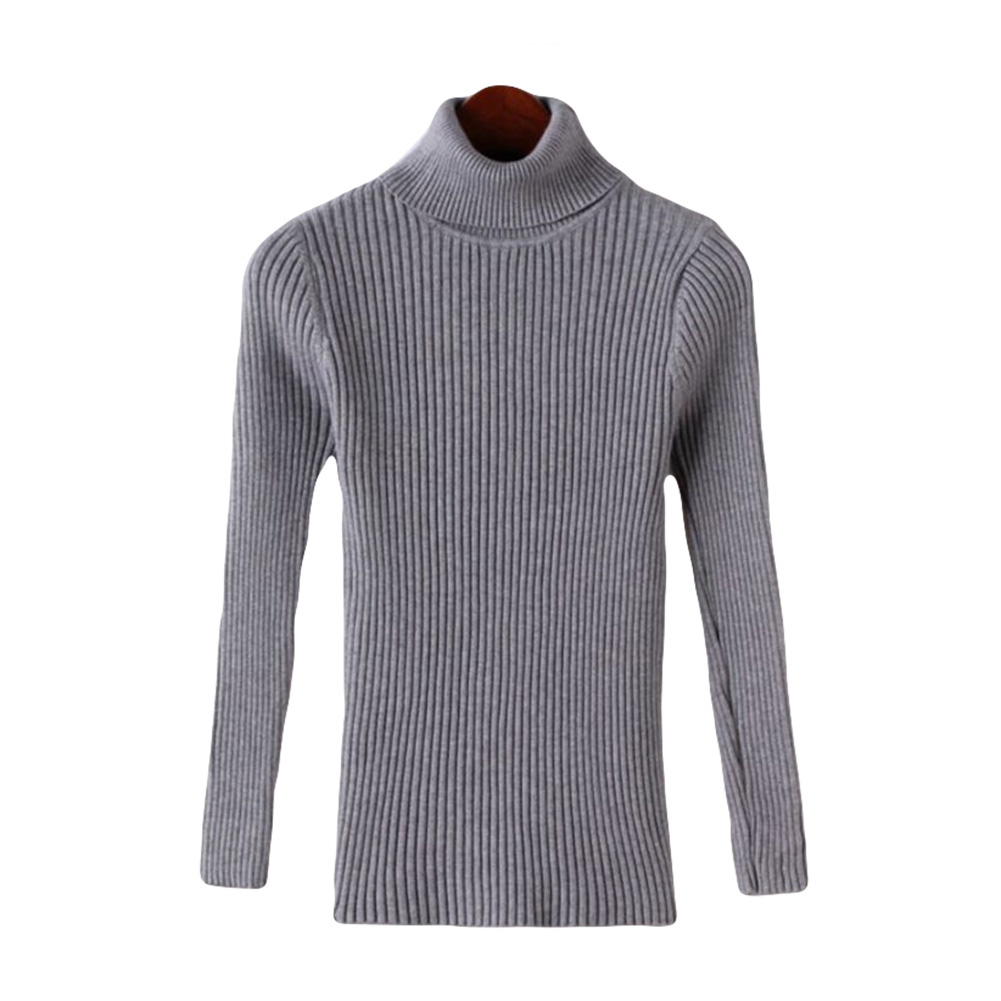 Dam tröjor vinter höst tröja med turtle neck elastisk smal stickad pullover bottentröja dam pullovers tröjor: Grå