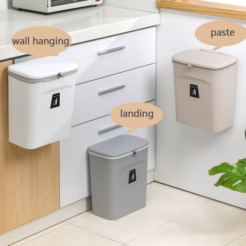 Trash Can Kitchen Organizers Gadget Kitchen Trash Bin Waterproof Bin with Lid Kitchen Bathroom Toilet Trash Can Storage Tools