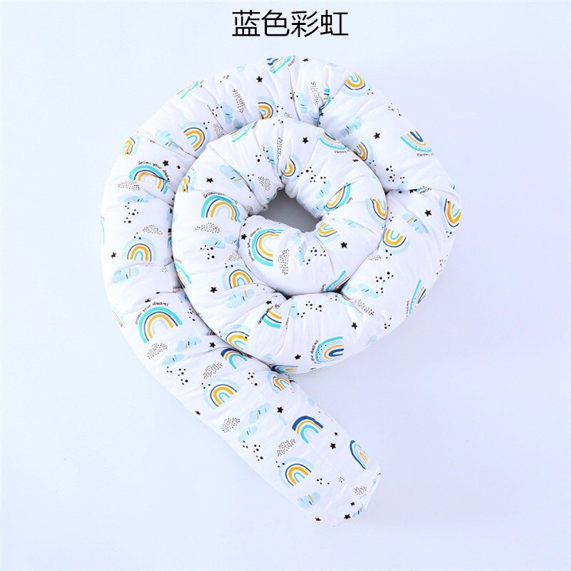 ins cotton printed rainbow bed fence crib safety anti-collision rainbow bed fence guard rail long pillow cushion baby room