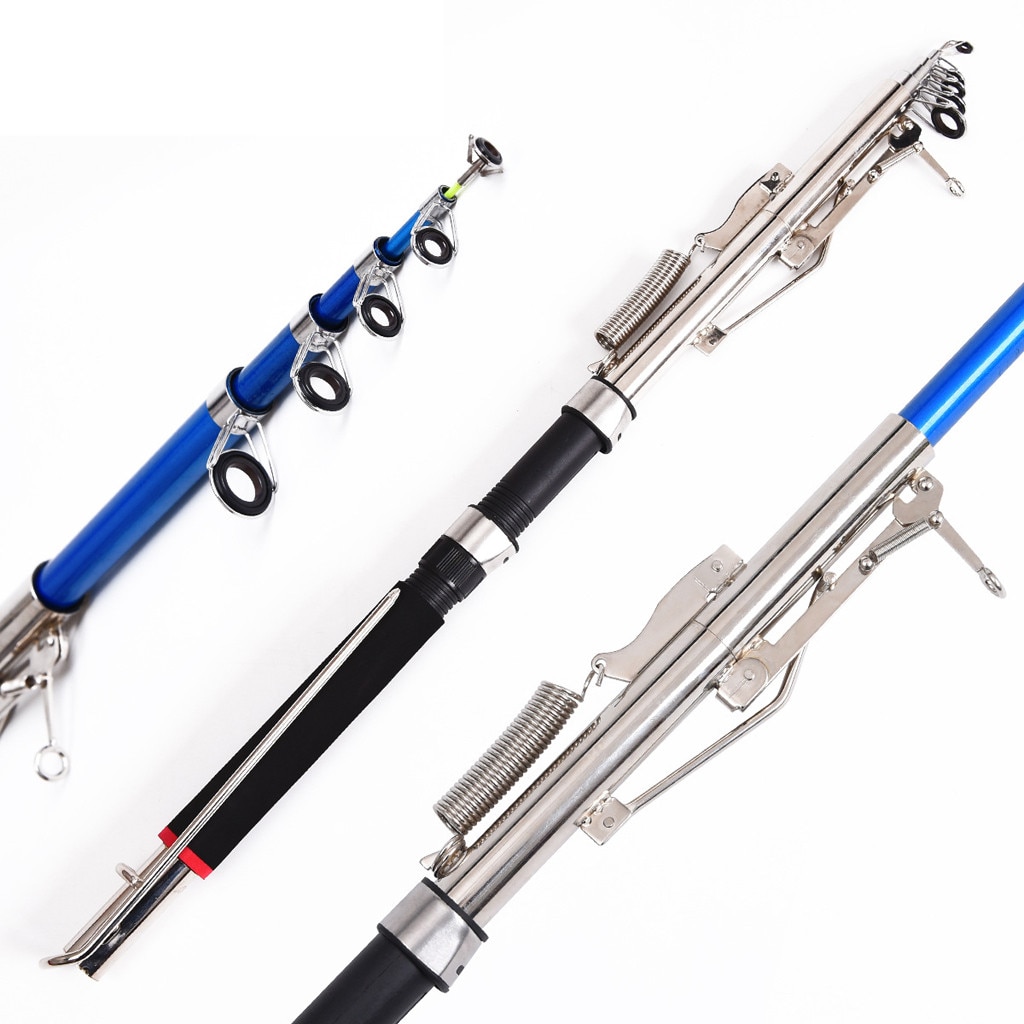 20# 2.1m 2.4m 2.7m Stainless Steel Automatic Fishing Rod Spinning Rod Telescopic Automatic Fishing Pole Sea River Lake Tools