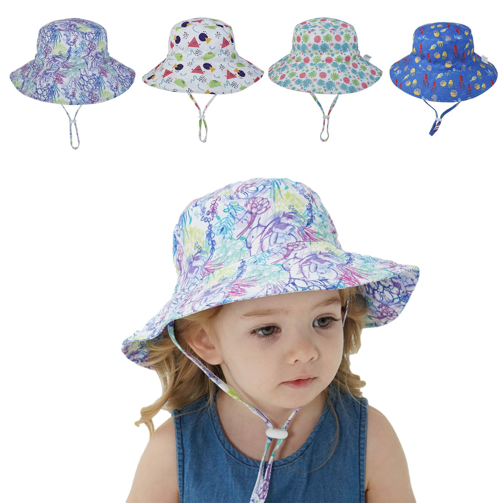 Sun Hat Men And Women Baby Breathable Basin Hat Cute Beach Hat Toddler Sun Protection Wide Brim Summer Cap