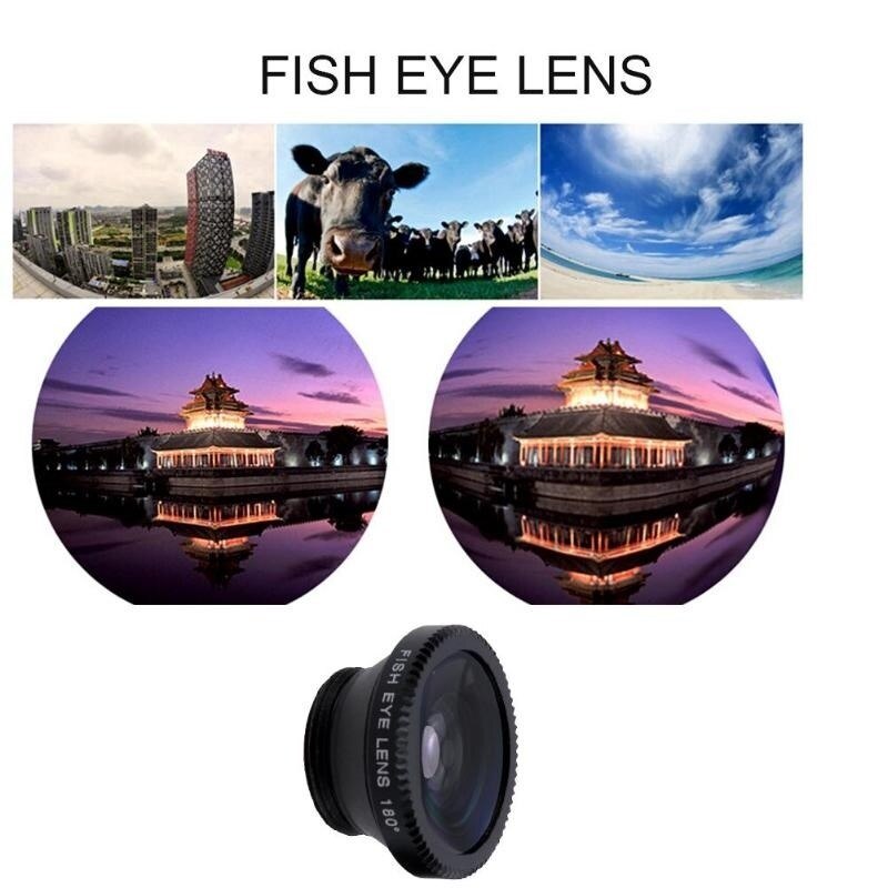 Macro Fisheye Groothoek Lens Camera Kits Met Clip Op Voor Iphone Samsung Xiaomi Huawei Mobiele Telefoon Lenese Fish Eye zoom Lentes