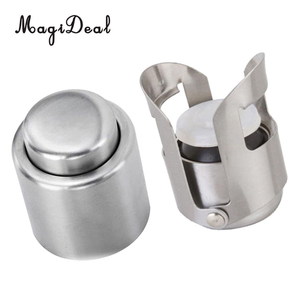 2x handy rustfrit stål vakuum vinflaske prop prop låg pumpe sealer holder øl frisk i dagevis med lufttæt forsegling 4.2/2.5cm