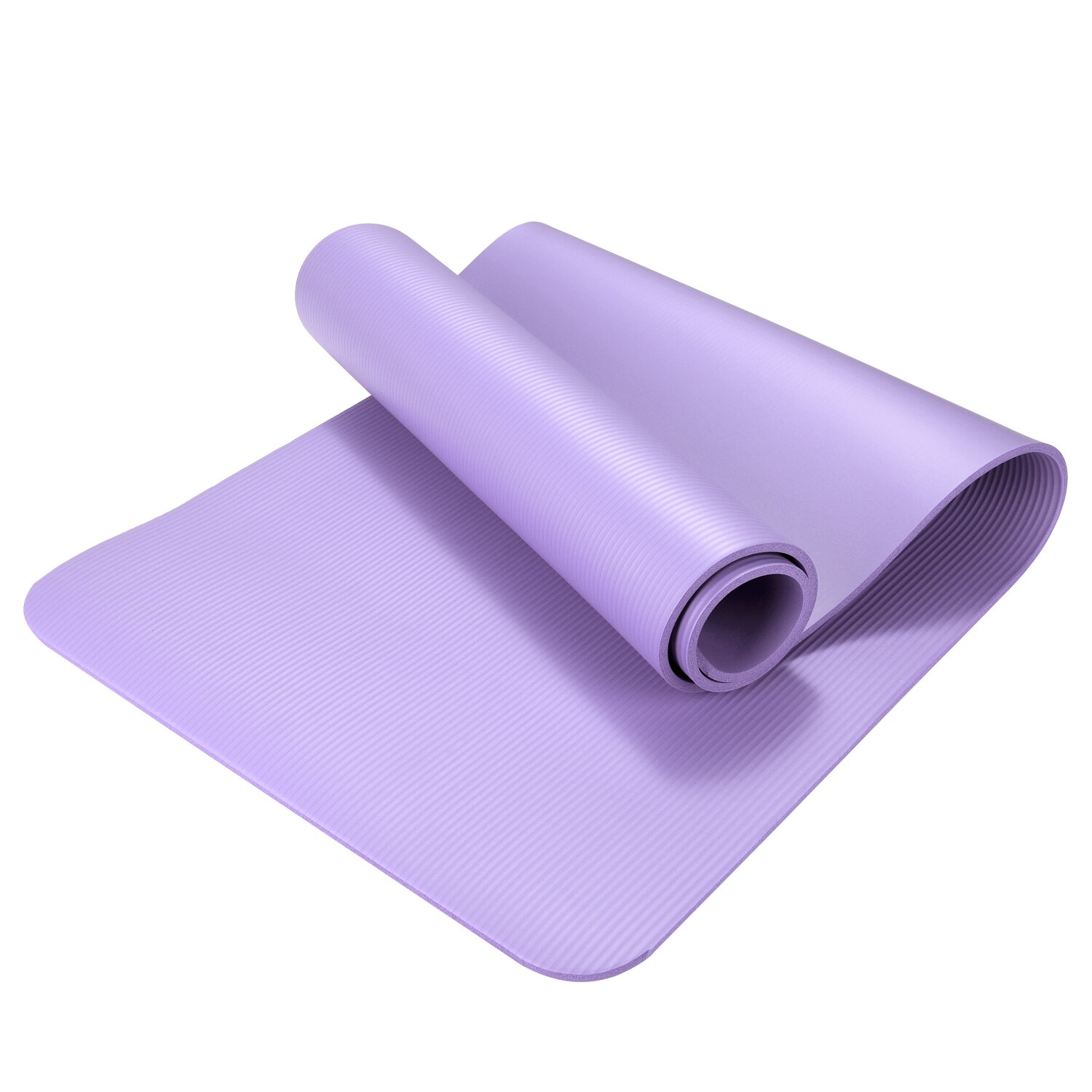 Nbr yogamattor för fitness halkfria dubbla färger säkra att använda för nybörjare miljövänlig kroppsbyggande träningsmatta för pilate: Lila
