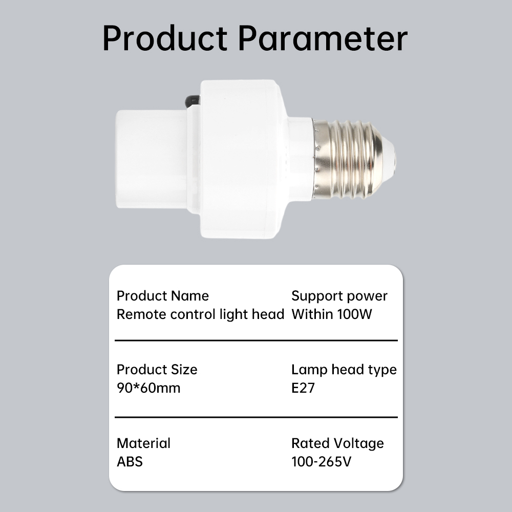 Wireless Remote Control E27 Lamp Holder AC85~265V 100W Lamp Socket With 5-60min Timing Remote Controllor For Living Room Bedroom
