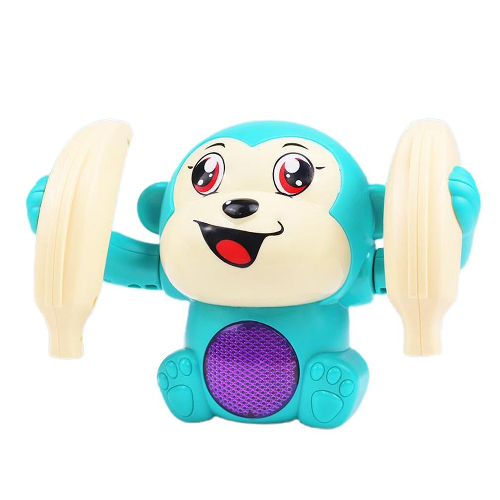Bébé commande vocale roulant petit singe jouet marche chanter jeu de cerveau ramper jouets électriques de noël pour les enfants: Bleu