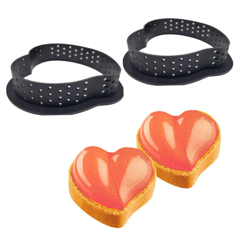 6/8Pcs Mousse Circle Cutter Decorating Tool French Dessert DIY Cake Mold Perforated Ring Non Stick Bakeware Tart