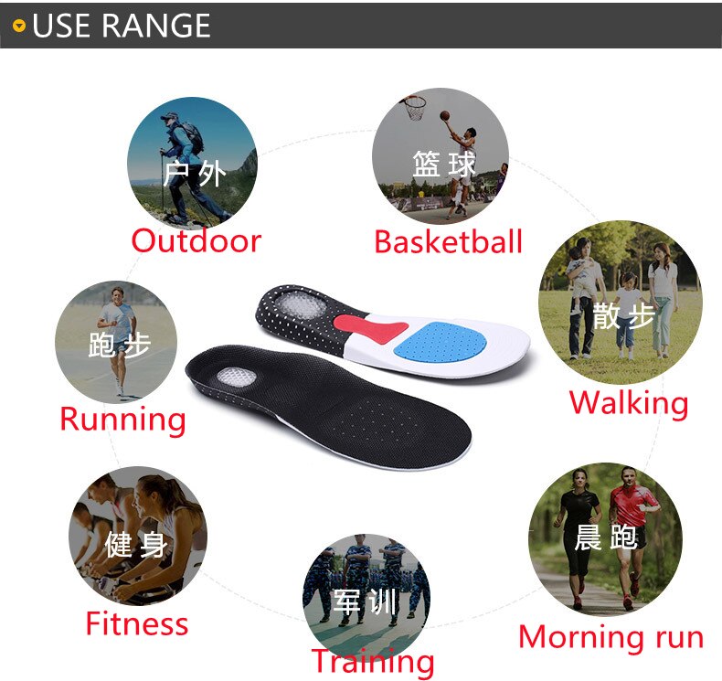 EVA – semelle en Gel de Silicone ultralégère pour le Sport, Absorption des chocs, en maille, soutien de la voûte plantaire, orthopédique, pour femmes et hommes, unisexe