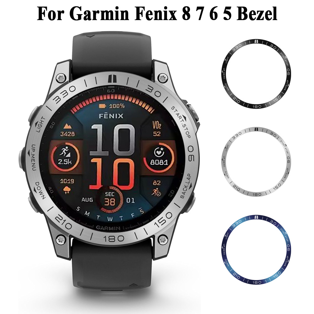 Bisel de reloj para Garmin Fenix 8 7X 51mm 7 47mm 6X 6 5X 5 Protector de reloj inteligente cubierta de Metal anillo de parachoques carcasa marco funda protectora