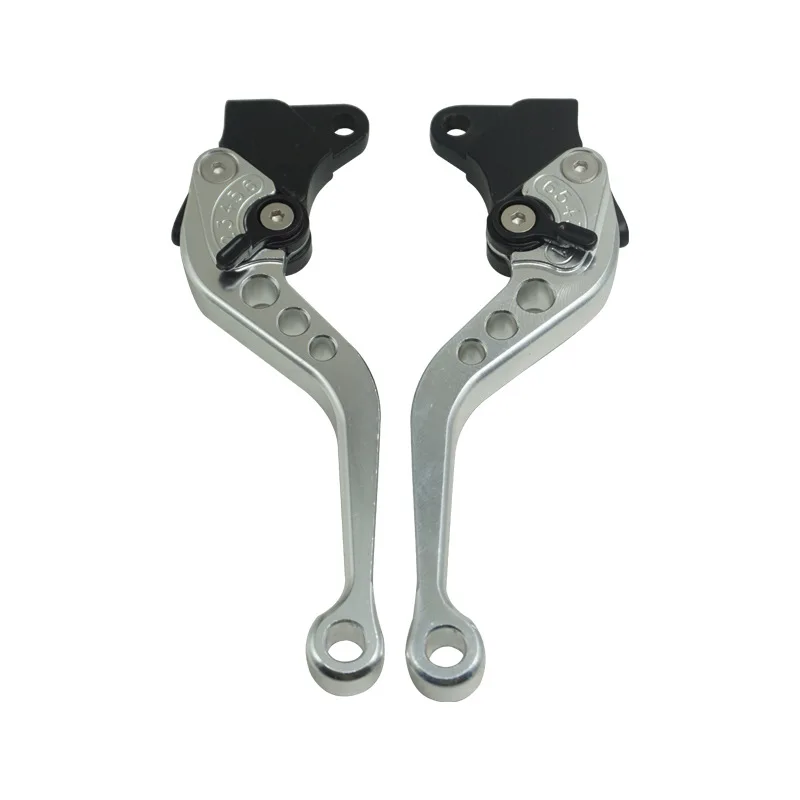 Manija de freno de motocicleta, palanca de freno de tambor de embrague CNC, modificación de motocicleta, juego de manillar ajustable para CG125: Plata