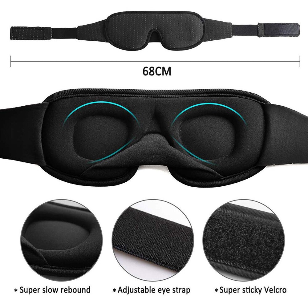 Eye mask for Sleeping Travel 3D Contoured Cup Blindfold Concave Molded Night Sleep Mask Block Out Light with women men