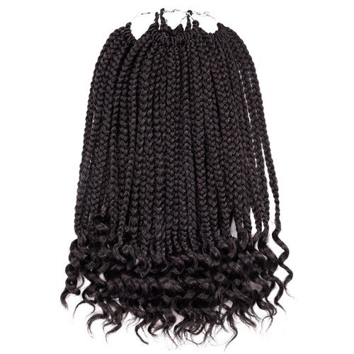 Silike 12&quot; 24 strands Loose End Box Braids High Temperature Fiber Synthetic Crotchet Braid Hair Extensions For Black Women: #1B / 3Pcs/Lot