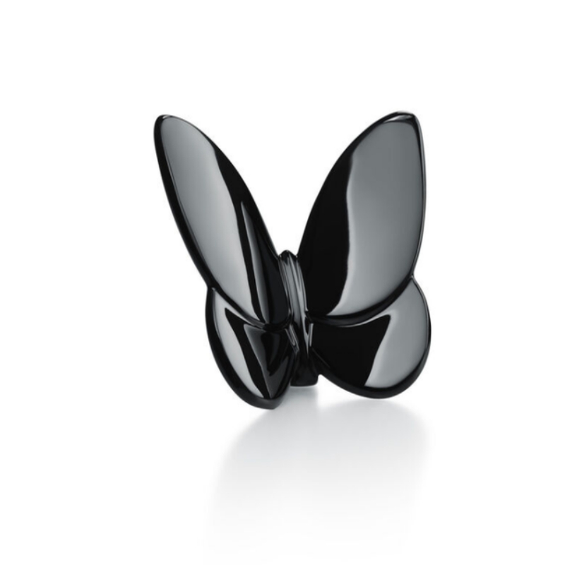 Sommerfuglevinger blafrende glas krystal papillon heldig sommerfugl glimter livligt med lyse farver ornamenter til hjemmet: Sort