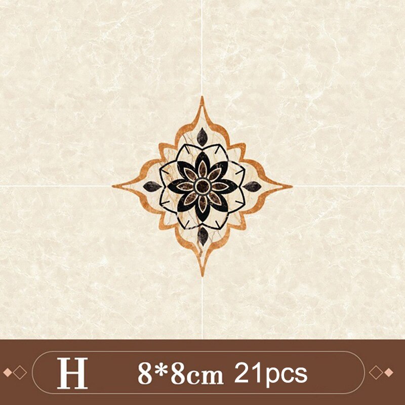 21 pçs/set auto adesivo pvc telha cerâmica adesivos à prova dwaterproof água arte diagonal piso adesivos casa cozinha sala de estar decoração: H