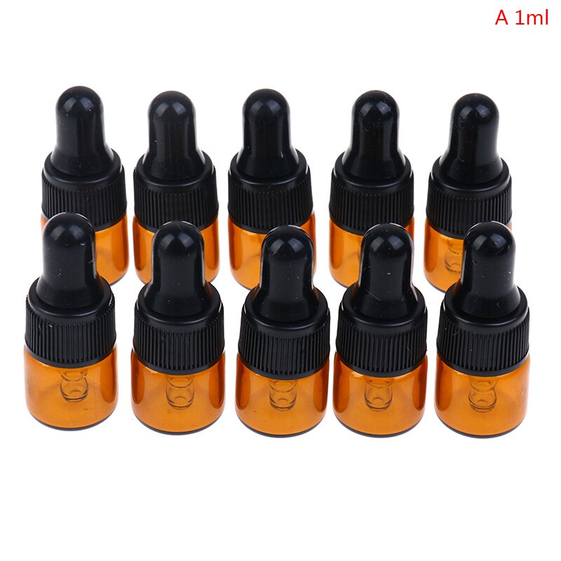 10 st eterisk olja dropper glasflaskor 1ml 2ml 3ml 5ml vegetabilisk olja essens lagra eteriska oljor som lagrar parfym: 1ml