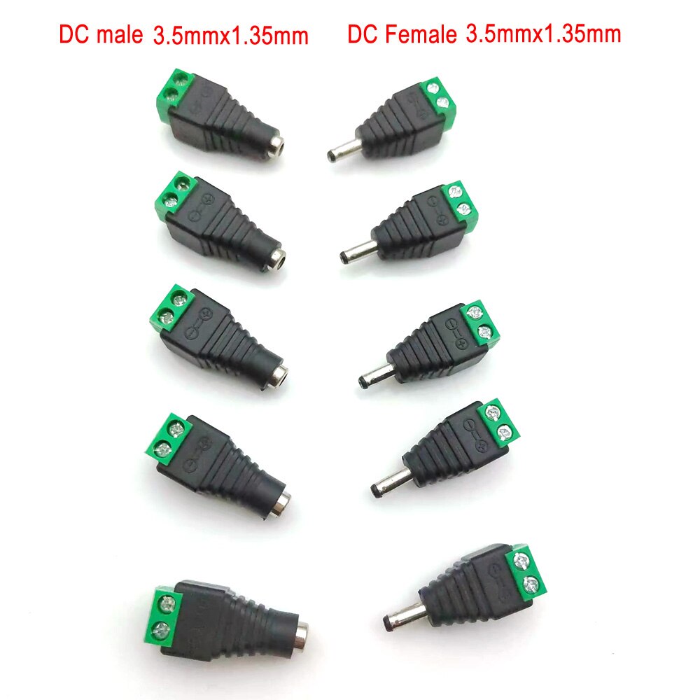 5pc 5.5mmx2.5mm 3.5mmx1.35mm Female Male DC Power Plug Adapter Female Plug Jack Adapter Connector Male Plug Socket
