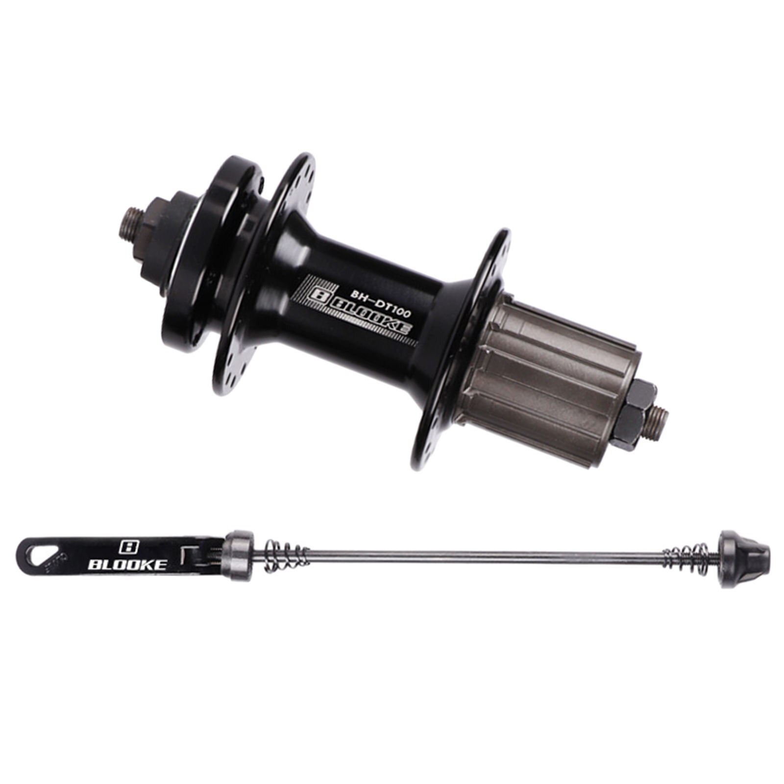 Buje de rodamiento de bolas delantero y trasero para bicicleta de montaña MTB, 32 orificios, liberación rápida 7-11 para buje de freno: Black Back