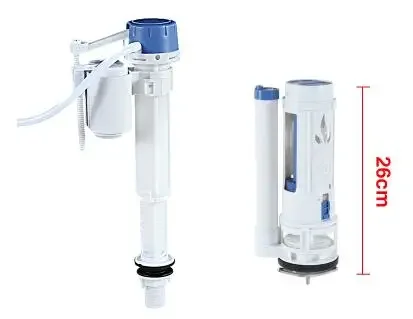 Valve de remplissage de toilette universelle, valve d'entrée et de sortie, pompe, raccords de réservoir d'eau, ensemble de boutons de toilette, accessoires de bain: 5Valves 26 button