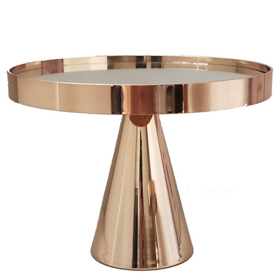 Msjo Metal Cake Stand Gold European-style Dessert Display Rack Birthday Party Decoration Cupcake Stand Mirror Tray Plating Stand: 20x15.5cm