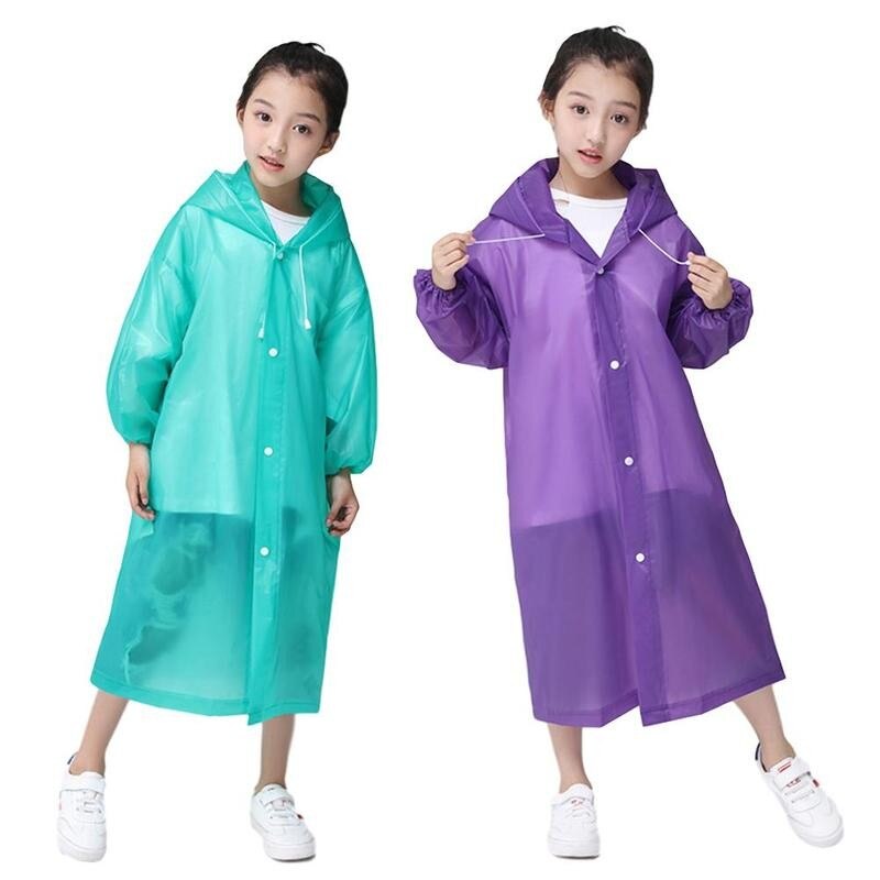 Crianças capa de chuva capa de chuva capa de poncho meninas meninos à prova dwaterproof água capas de chuva transparente descartável impermeável crianças casaco