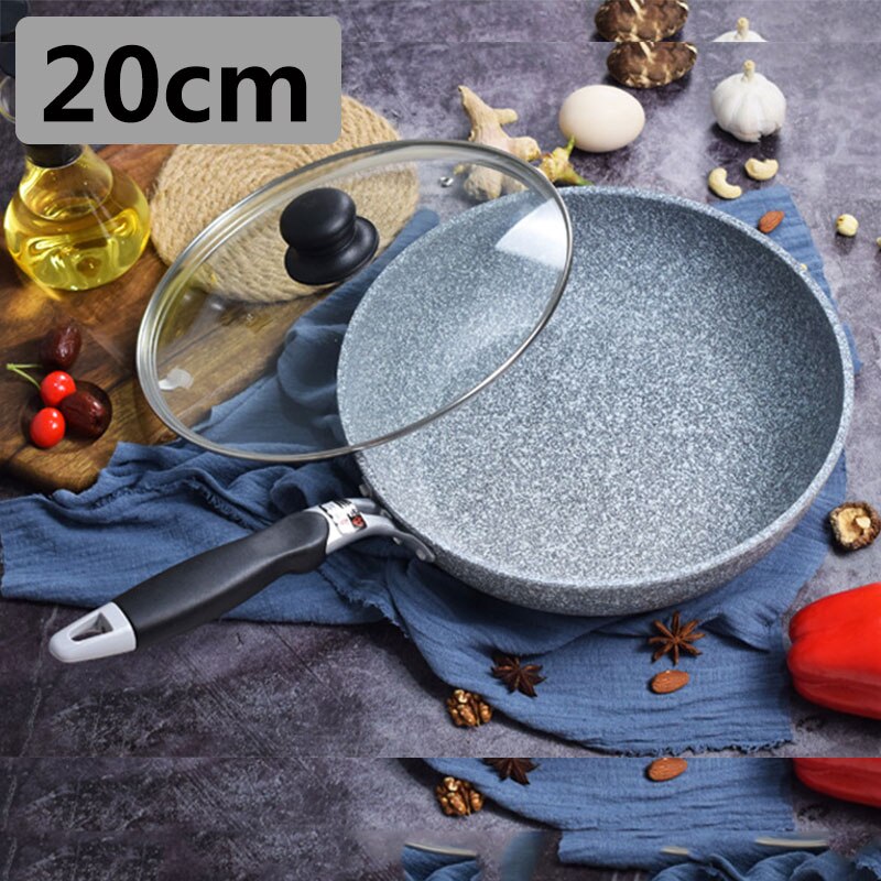 Sartén antiadherente Wok, sartén para freír, Caldero, cocina de inducción, sartenes para tortitas, sartén para huevos, estufa de Gas para el hogar y el jardín: frying pan 20cm lid
