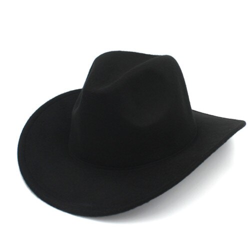 100%  uld vinter efterår børn følte western cowboy hat til pige dreng cowgirl cap jazz hat sol hat toca sombrero cap 12: Sort